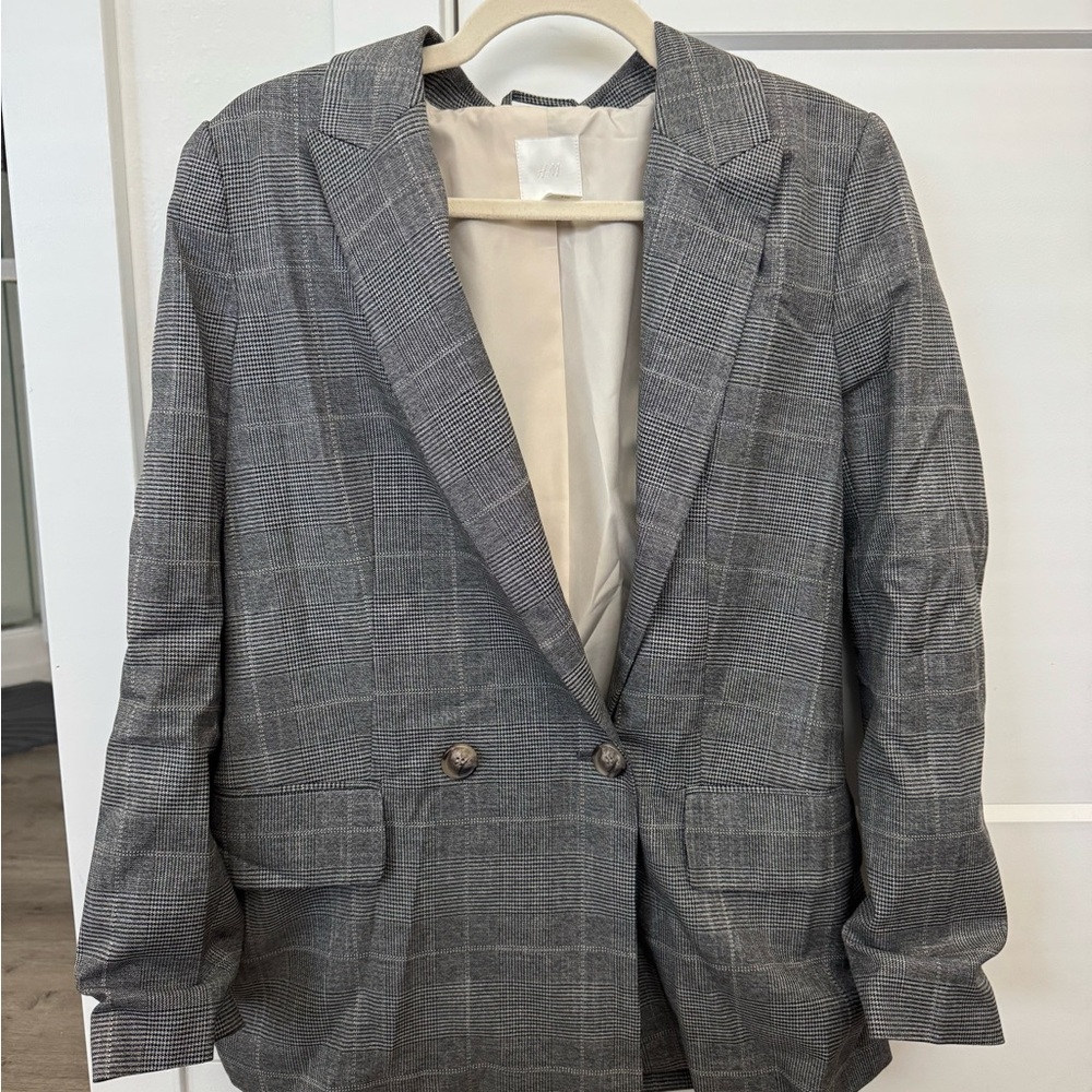 H&M Gray Sport Coat with Structured Shoulders